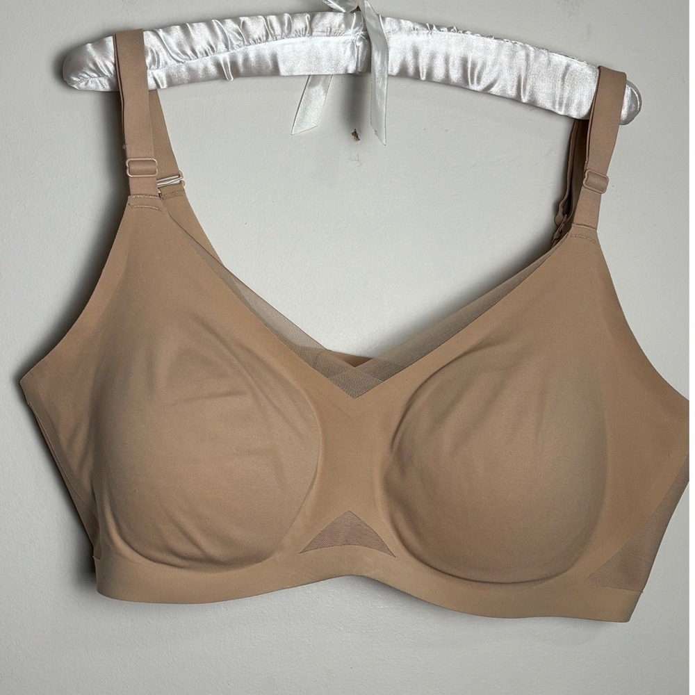 Honeylove Crossover Bra Plus Size 2X Tan Sand Wire-Free Supportive Seamless